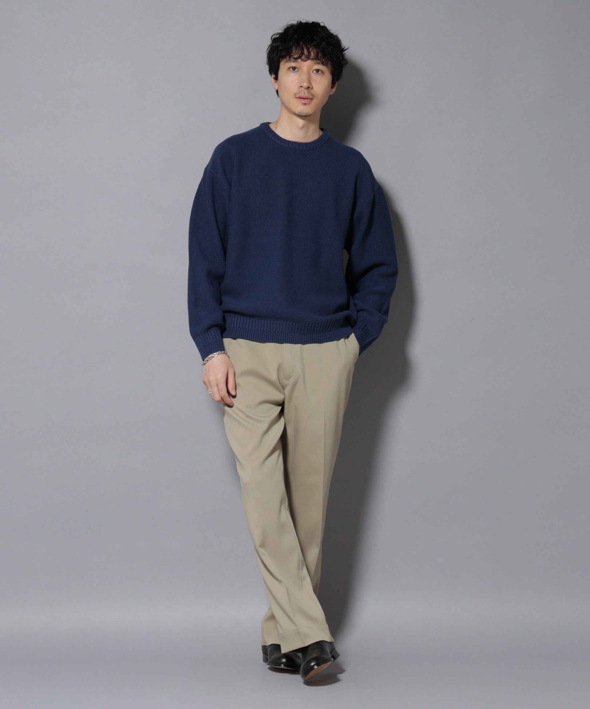 nano･universe「コットンMIXバルキーカノコクルーネックニット」|ニット・セーター|