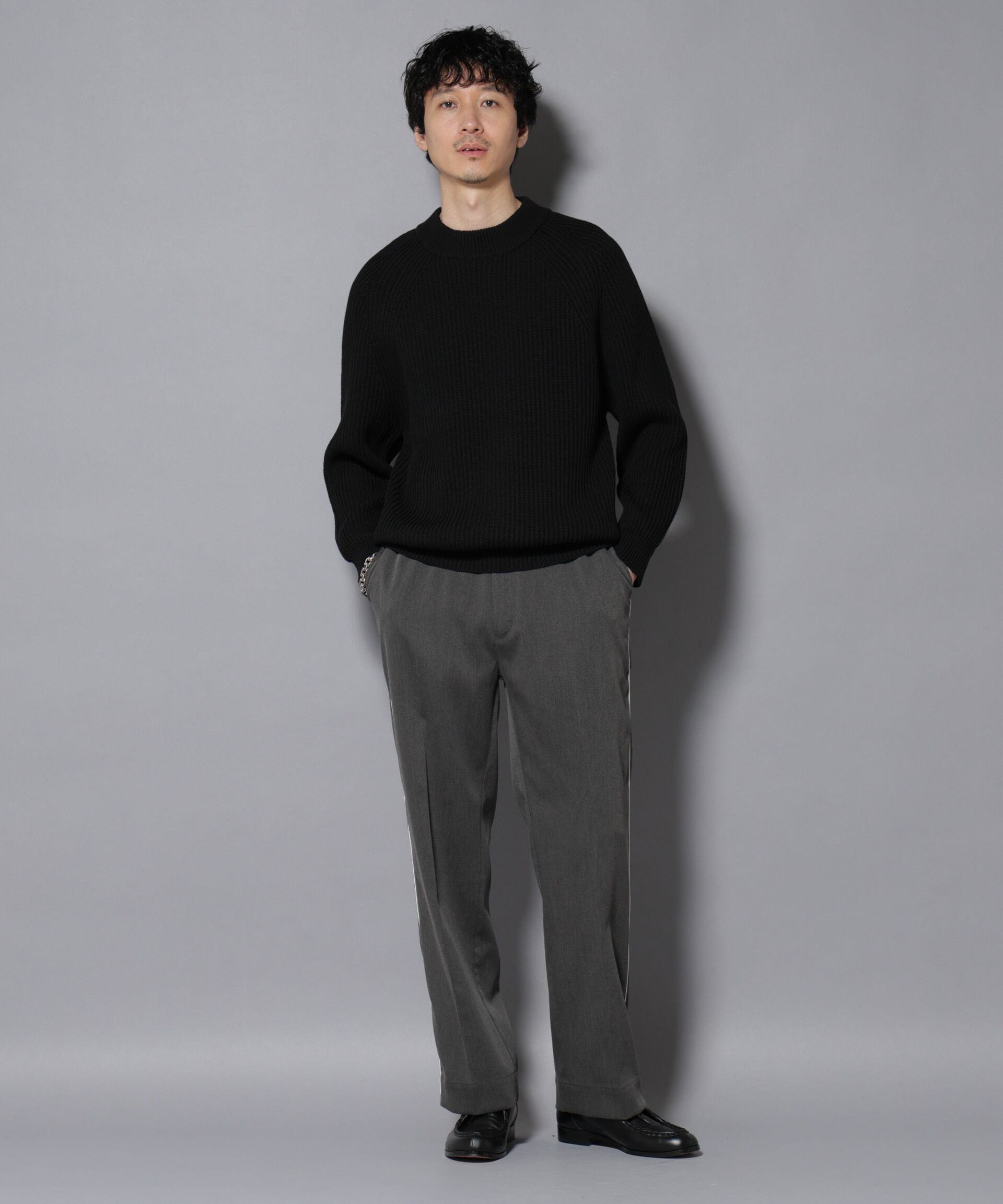 nano･universe「コットンMIXバルキーモックネックニット」|ニット・セーター|