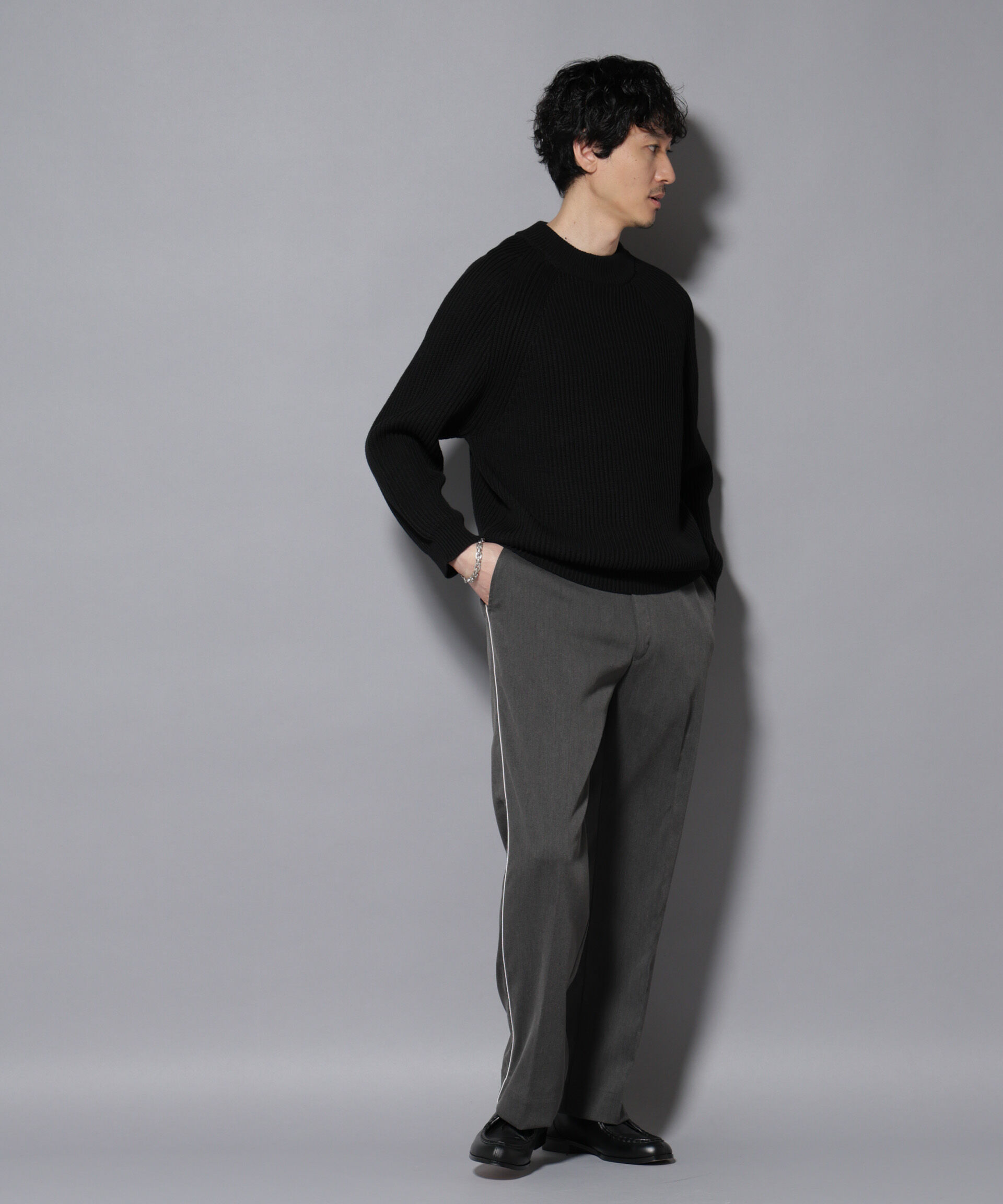 nano･universe「コットンMIXバルキーモックネックニット」|ニット・セーター|