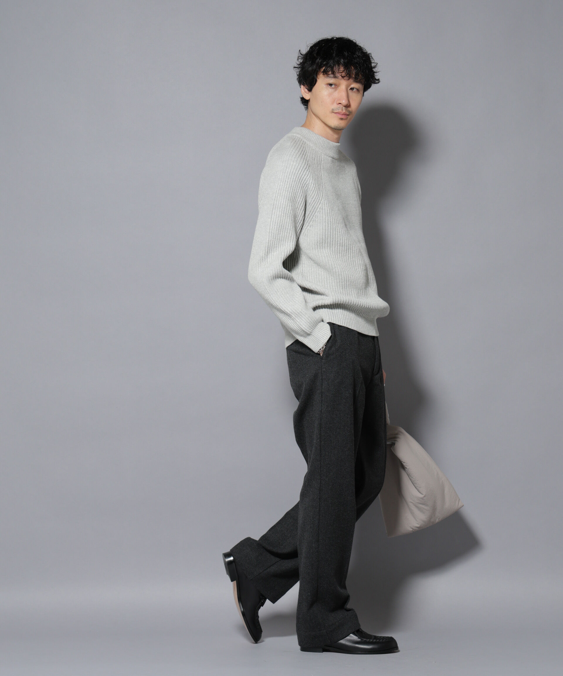 nano･universe「コットンMIXバルキーモックネックニット」|ニット・セーター|