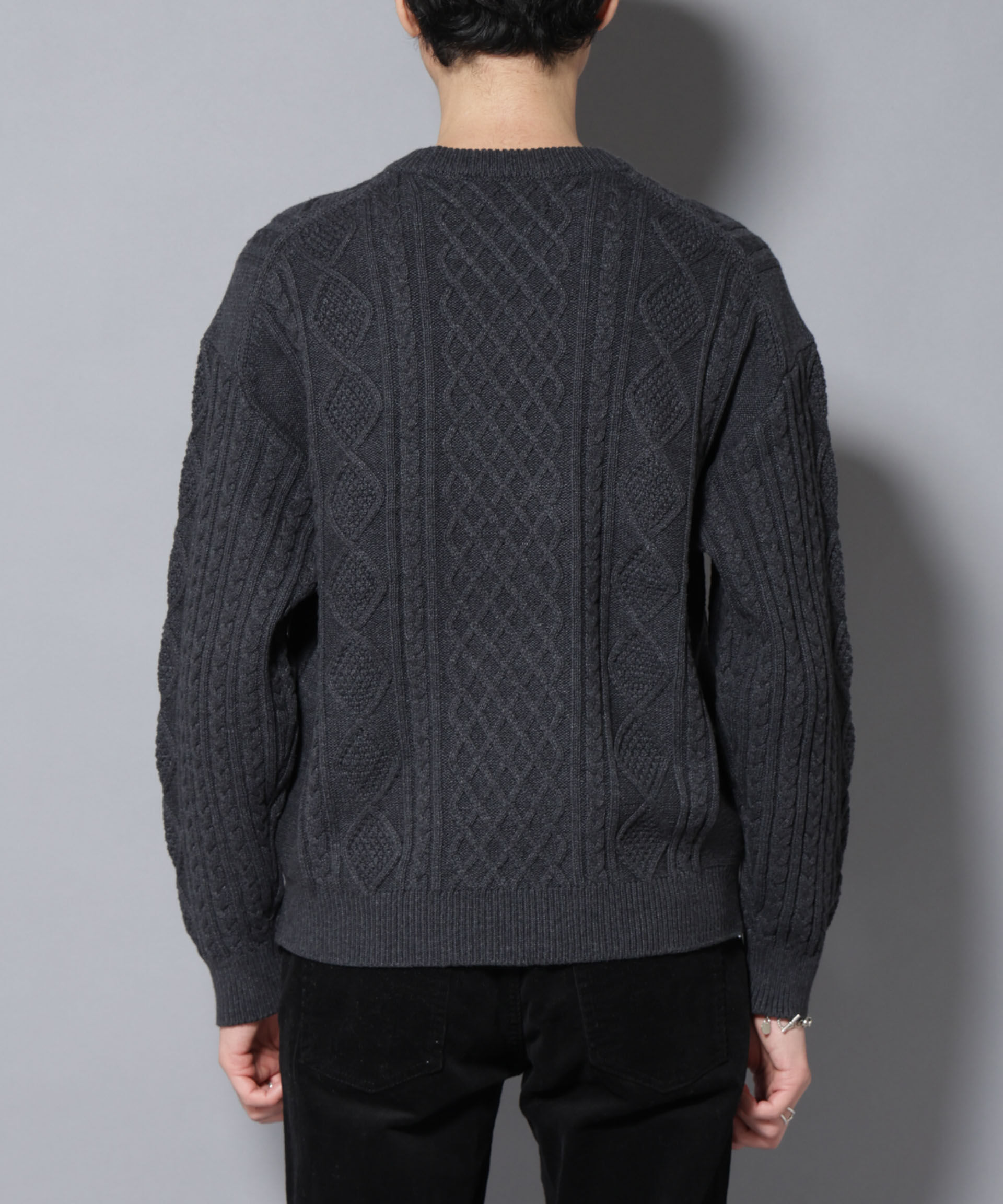 nano･universe「コットンMIXバルキーケーブルニット」|ニット・セーター|