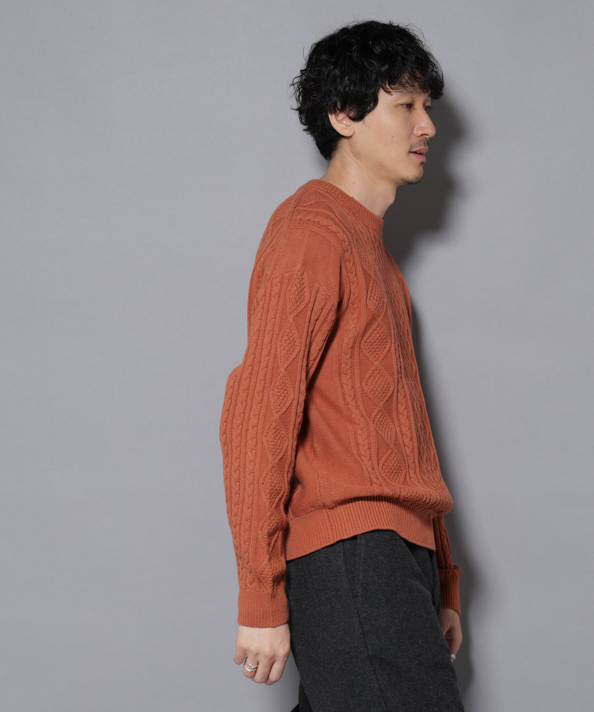 nano･universe「コットンMIXバルキーケーブルニット」|ニット・セーター|