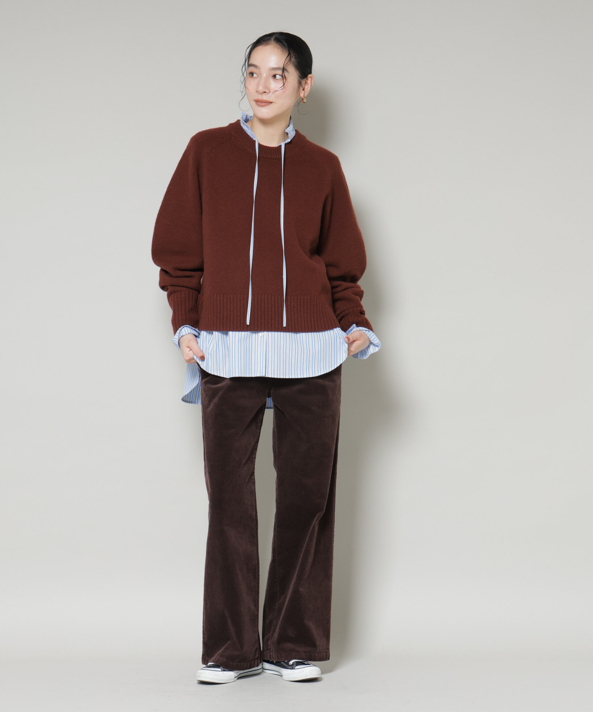 nano･universe「ストライプフリルシャツ」|シャツ・ブラウス|