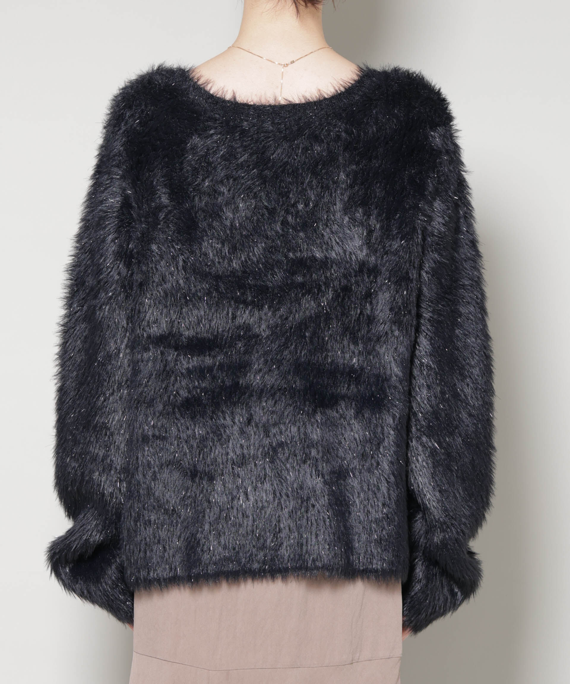 nano･universe「ミックスシャギーボートネックワイドニット」|ニット・セーター|