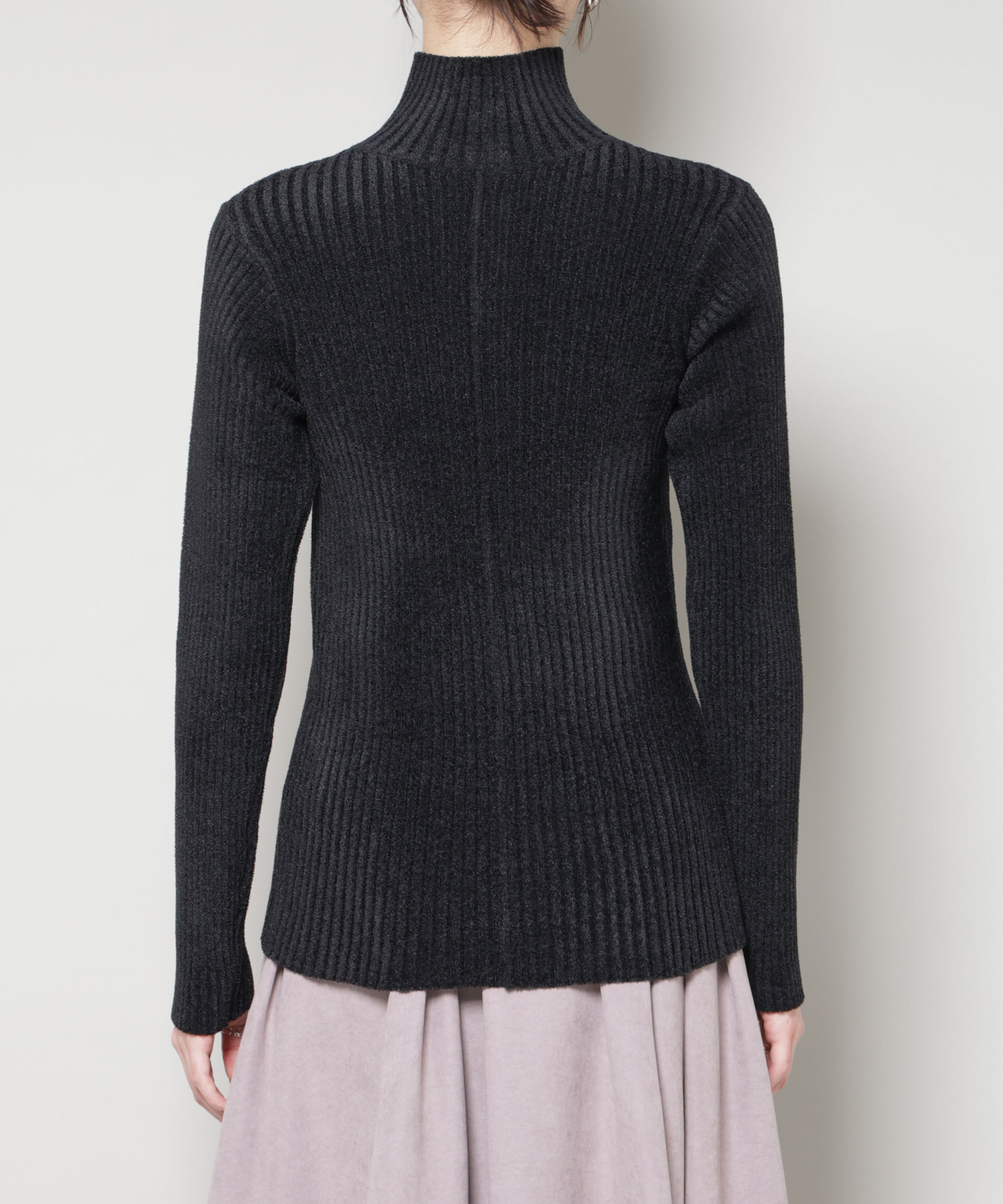 nano･universe「前後2wayボタンネックベロアモールニット」|ニット・セーター|