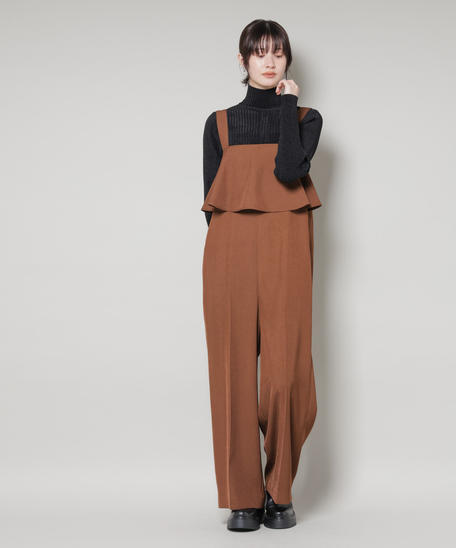 nano･universe「前後2wayボタンネックベロアモールニット」|ニット・セーター|