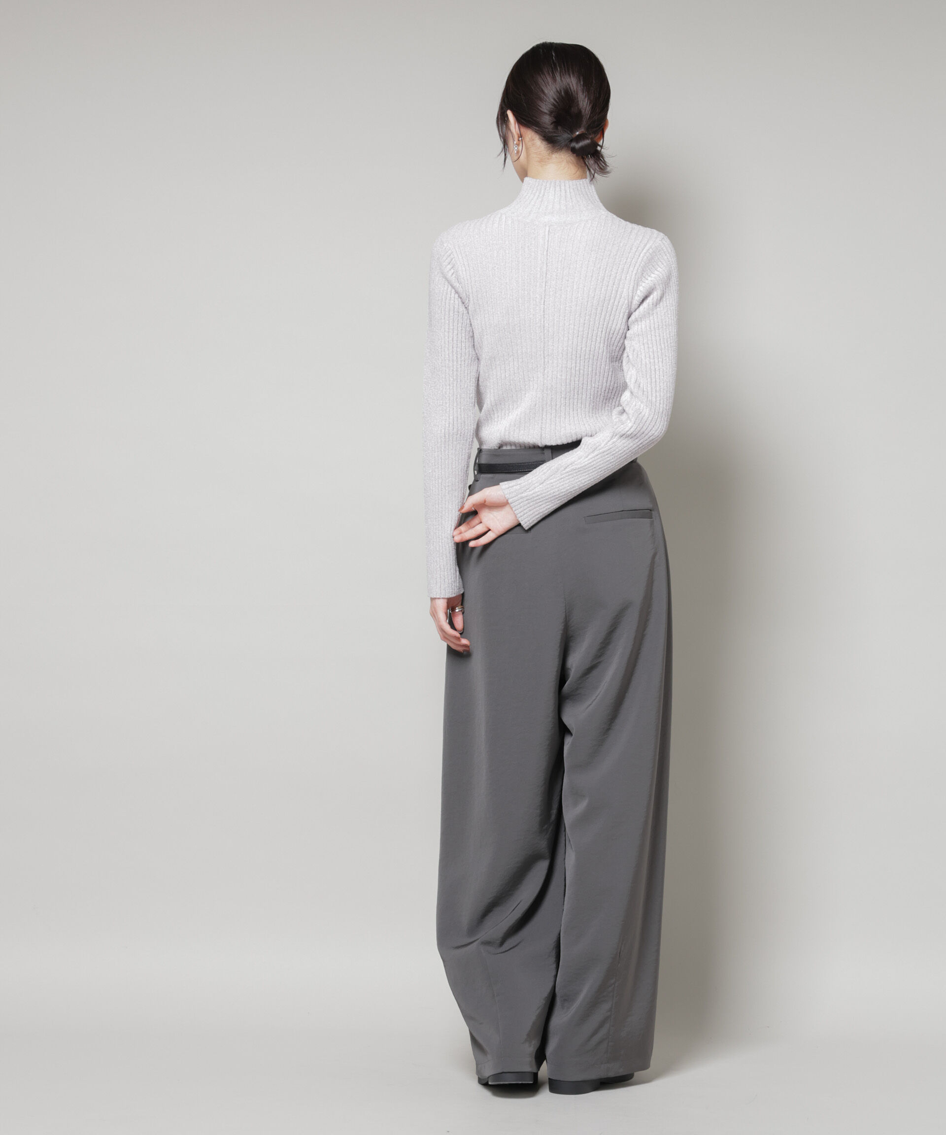 nano･universe「前後2wayボタンネックベロアモールニット」|ニット・セーター|