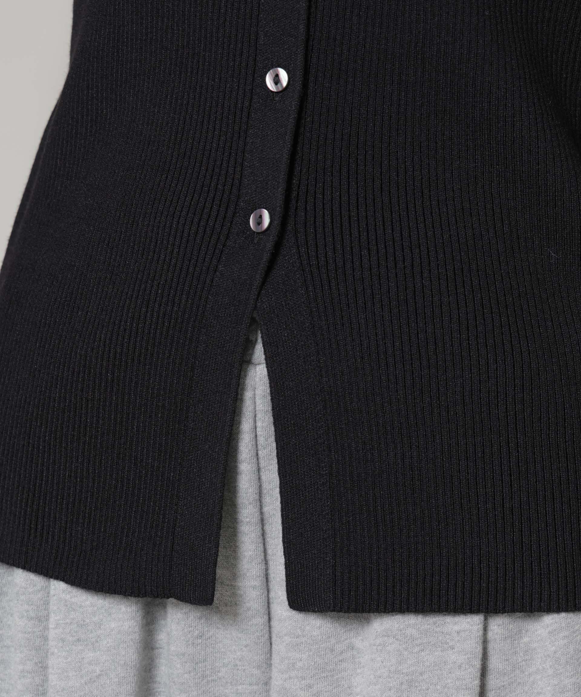 nano･universe「裾スリットVネックリブカーディガン」|ニット・セーター|