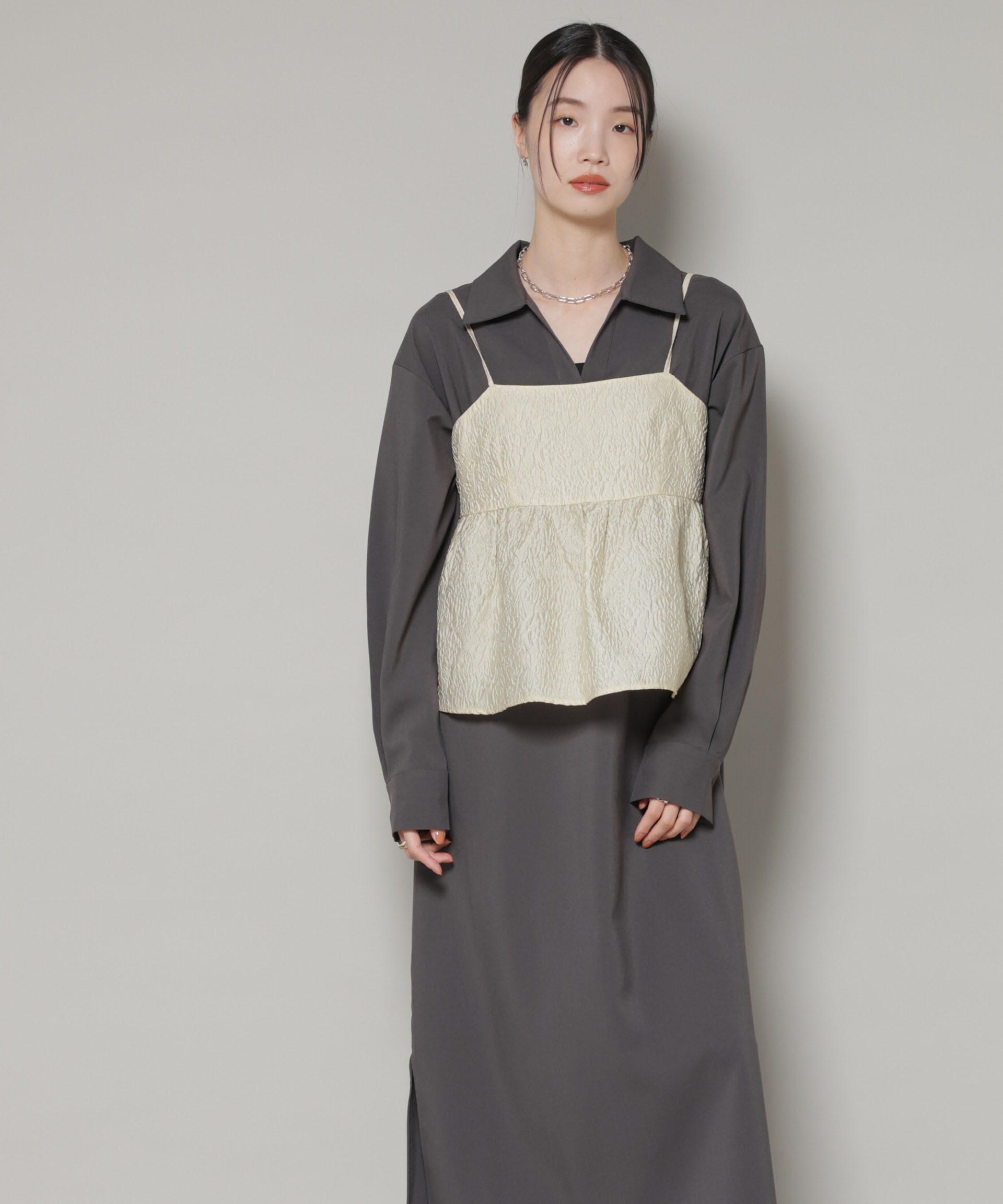 nano･universe「キャミビスチェ&times;スキッパーワンピース アンサンブルセット」|ワンピース|