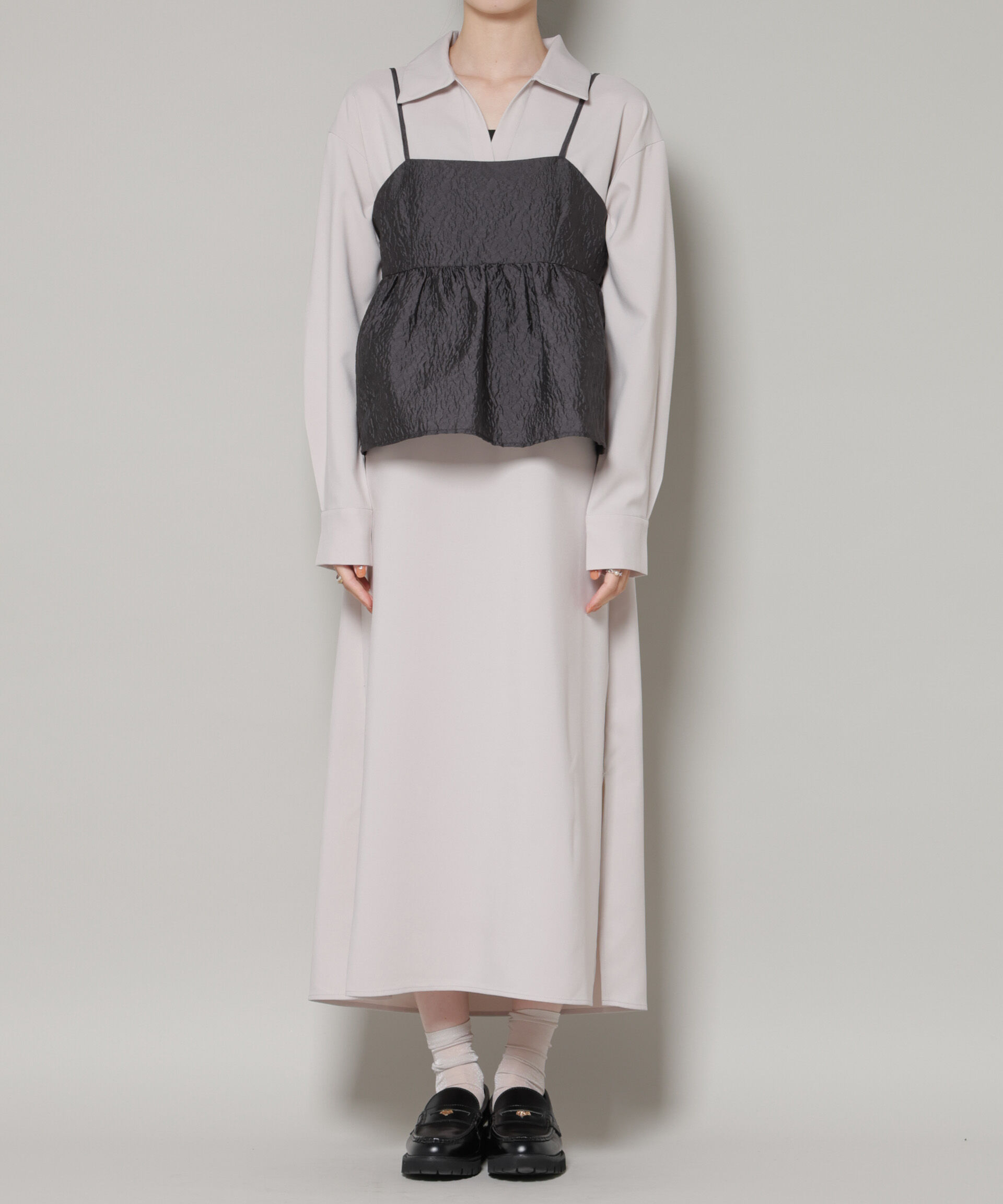 nano･universe「キャミビスチェ&times;スキッパーワンピース アンサンブルセット」|ワンピース|