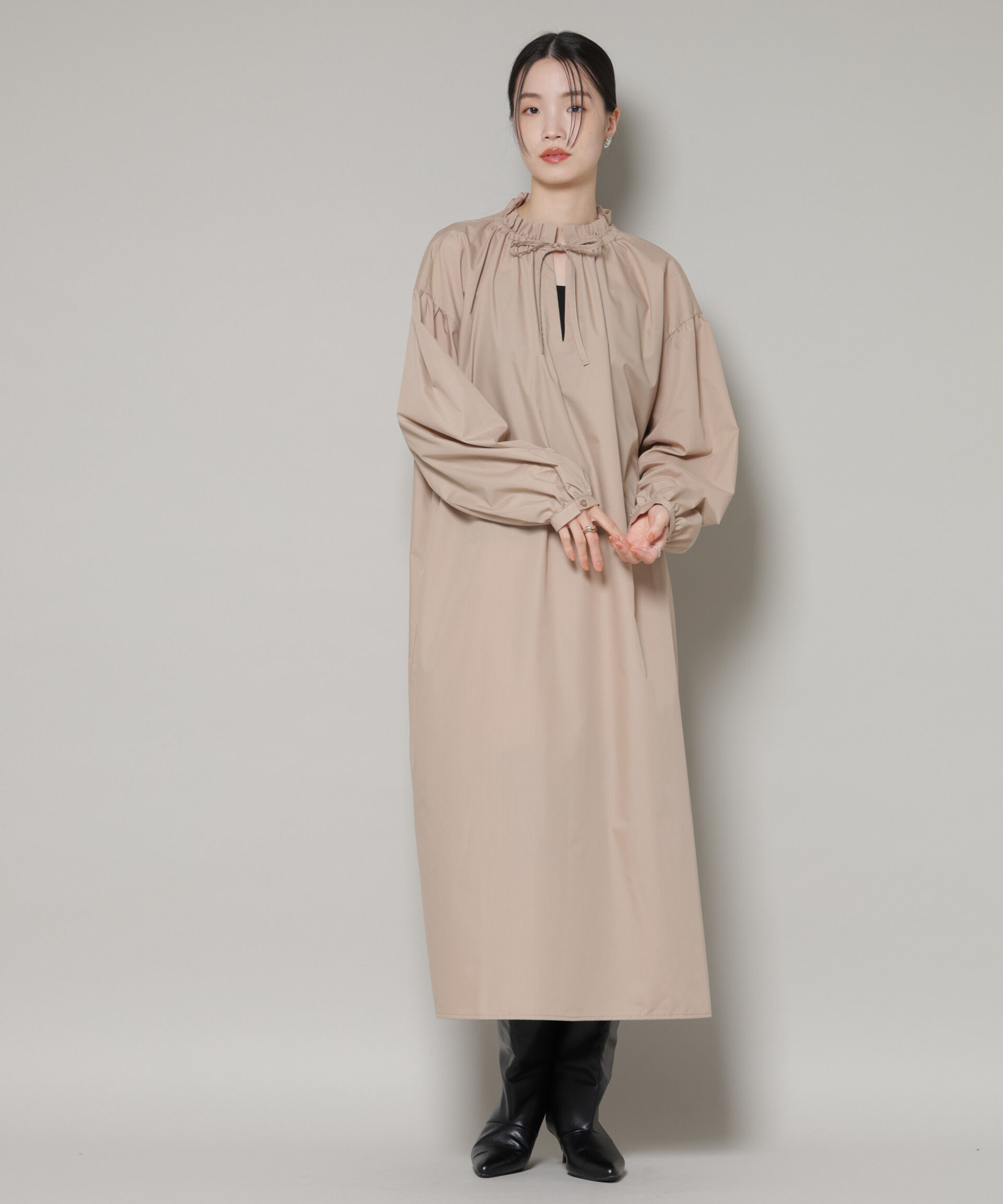 nano･universe「キルティングベスト&times;ギャザーワンピース アンサンブルセット」|ワンピース|