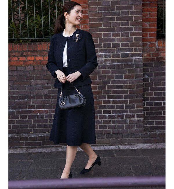 組曲「【KUMIKYOKU NAVY・セットアップ着用可】ブークレツイード ワンピース」|ワンピース|ネイビー系