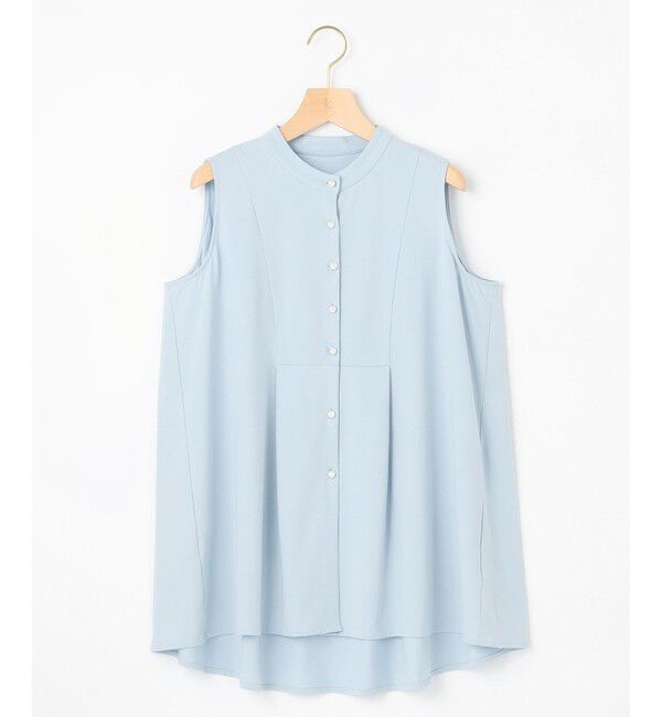 組曲「【洗える】ブラウスライクジャージーノースリーブ カットソー」|Tシャツ・カットソー|