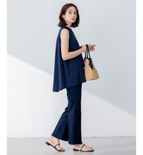 組曲「【洗える】ブラウスライクジャージーノースリーブ カットソー」|Tシャツ・カットソー|