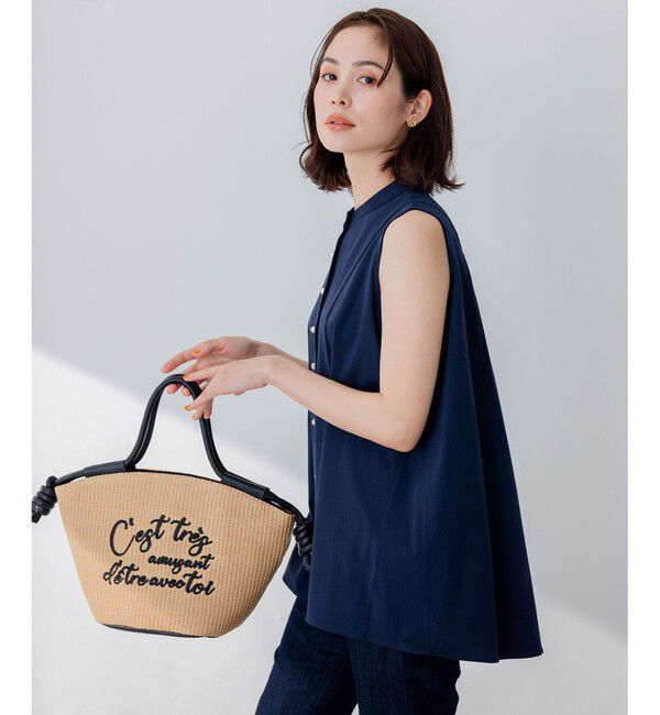 組曲「【洗える】ブラウスライクジャージーノースリーブ カットソー」|Tシャツ・カットソー|