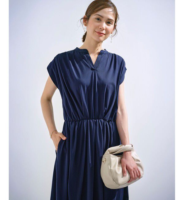 組曲「【洗える・WEB限定】プレーティング天竺 ドレープワンピース」|ワンピース|