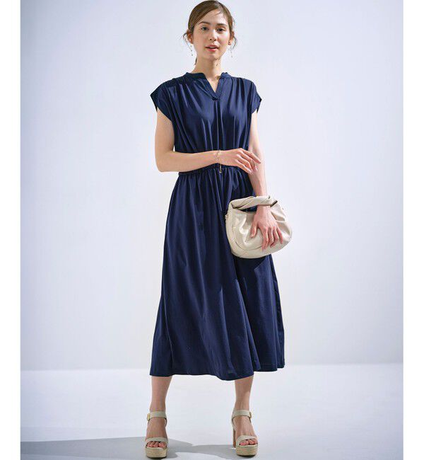 組曲「【洗える・WEB限定】プレーティング天竺 ドレープワンピース」|ワンピース|