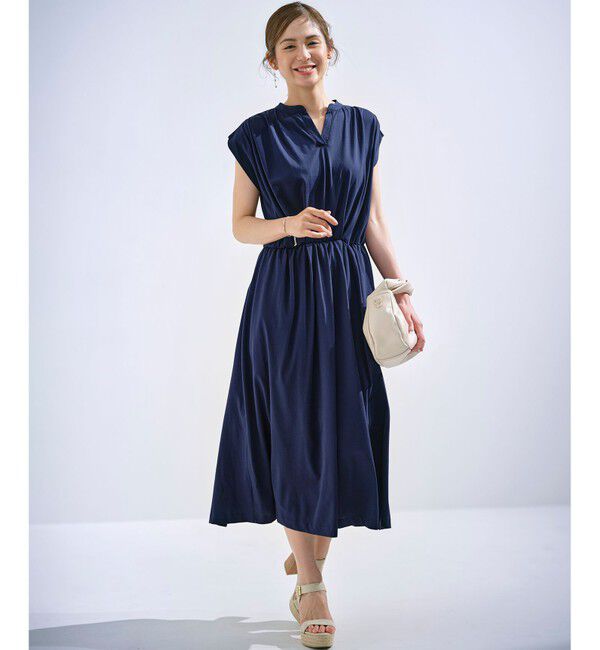 組曲「【洗える・WEB限定】プレーティング天竺 ドレープワンピース」|ワンピース|