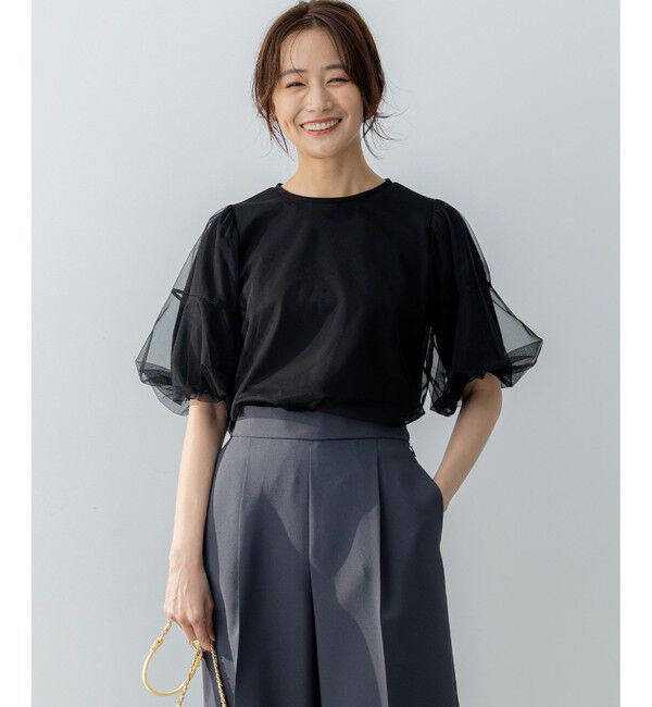 組曲「【VERY掲載・WEB限定】チュールカバー カットソー」|Tシャツ・カットソー|ブラック系