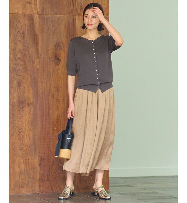 自由区「【WEB限定・洗える・XSサイズあり】ハイツイストコットンアセテートニットセットアップ ワンピース」|スーツ|