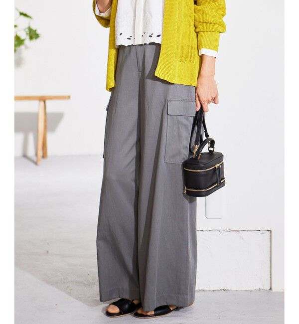 自由区「【洗える】テンセルツィルカーゴ パンツ」|カーゴ|グレー