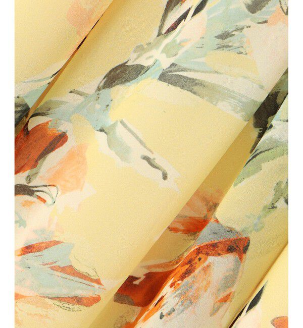 自由区「【ウエストゴム・洗える】ペイントフラワープリント スカート」|スカート|