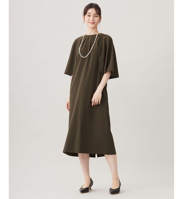 自由区「【カタログ掲載・洗える】ドレープスリーブ ワンピース」|ワンピース|