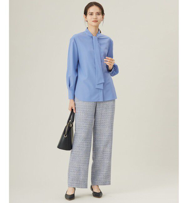 自由区「【洗える】ナチュラルタッチボウタイ ブラウス」|シャツ・ブラウス|