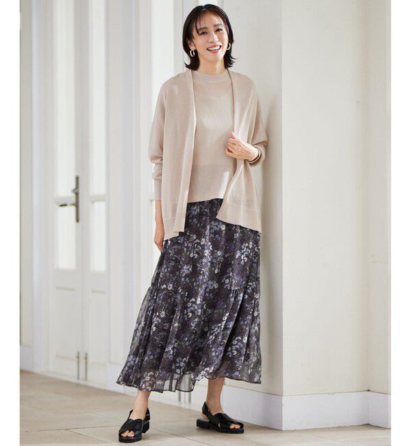 自由区「【アンサンブル対応・洗える】ドライシアーファインゲージ カーディガン」|カーディガン|