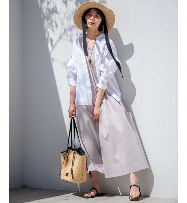 23区「【洗える】LIBECO バンドカラー シャツ」|シャツ・ブラウス|