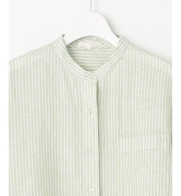 23区「【洗える】LIBECO バンドカラー シャツ」|シャツ・ブラウス|