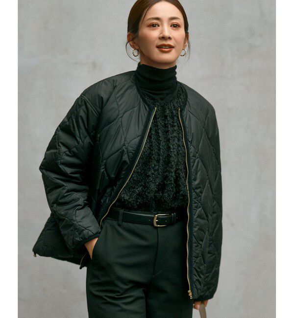 23区「【洗える/撥水加工】中綿 パディング アウター」|ダウン|ブラック系