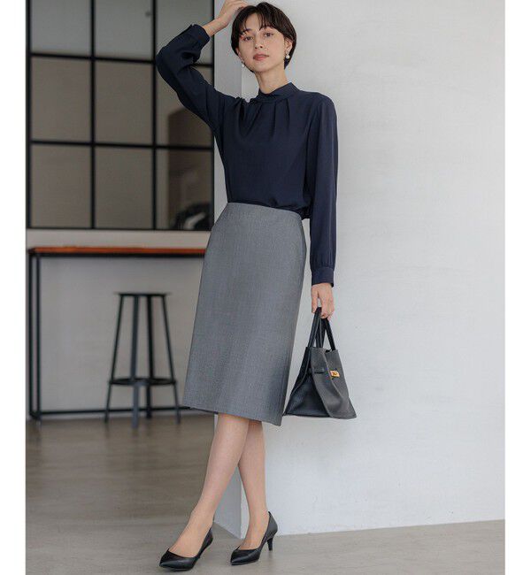 23区「【吸水速乾/UVケア/防シワ性】バックサテンアムンゼン ボウタイ付き 2WAY ブラウス」|シャツ・ブラウス|