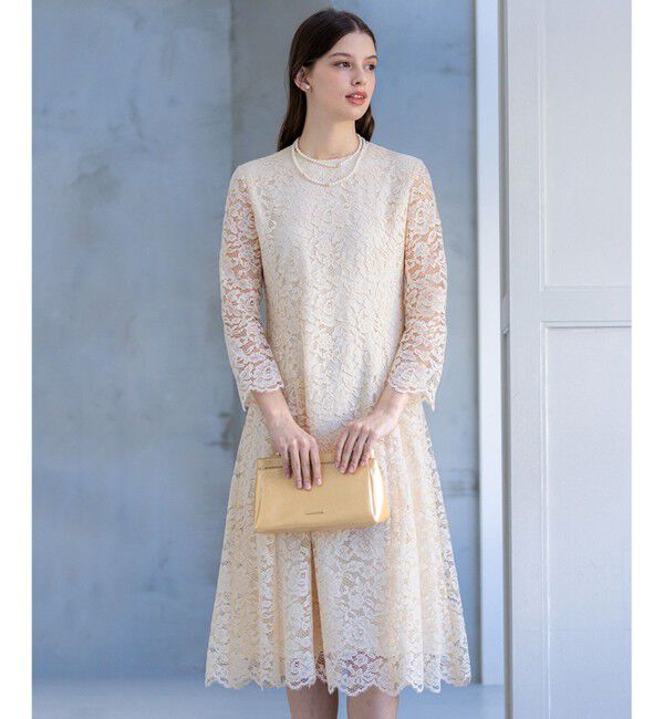 23区「【APPLAUDIR】シャイニーレース ドレス」|ドレス|シャンパン