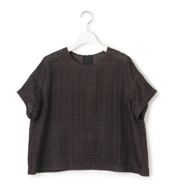 23区「【洗える】Broche チェック レース ブラウス」|シャツ・ブラウス|