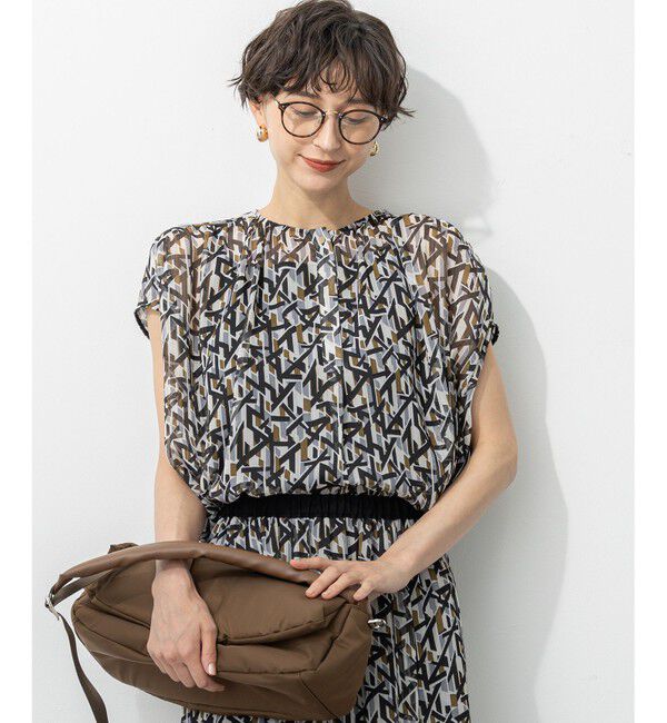 23区「【洗える】Ratti アブストラクトプリント ブラウス」|シャツ・ブラウス|ﾌﾞﾗｯｸﾌ