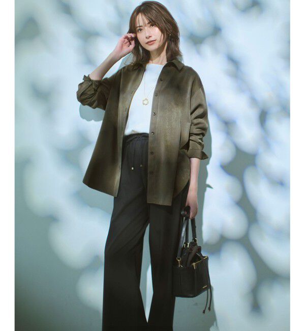 23区「【洗える】サテン ロングスリーブ Tシャツ」|Tシャツ・カットソー|