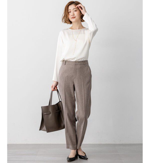 23区「【洗える】サテン ロングスリーブ Tシャツ」|Tシャツ・カットソー|