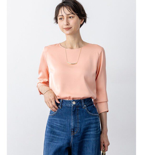 23区「【洗える】サテン ロングスリーブ Tシャツ」|Tシャツ・カットソー|ﾗｲﾄｵﾚﾝ