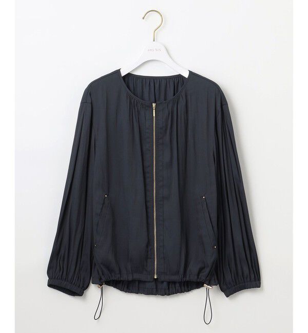 any SiS「【接触冷感・速乾・UVカット】ツヤテロギャザー ブルゾン」|ブルゾン・スタジャン|