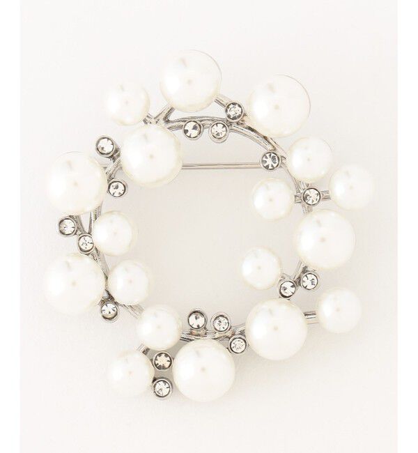 ANY SIS「サークルパール調 ブローチ」|ブローチ・コサージュ|シルバー系