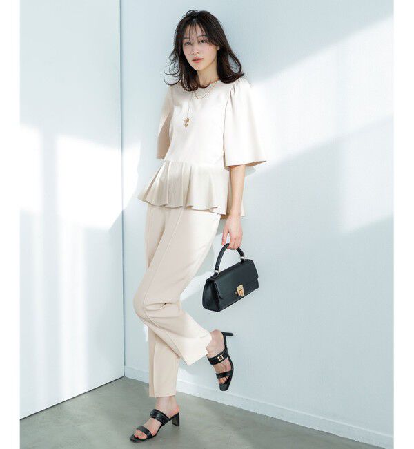 ANY SIS「【撥水・接触冷感・UVカット】コンフォートイージーペプラム  ブラウス」|シャツ・ブラウス|