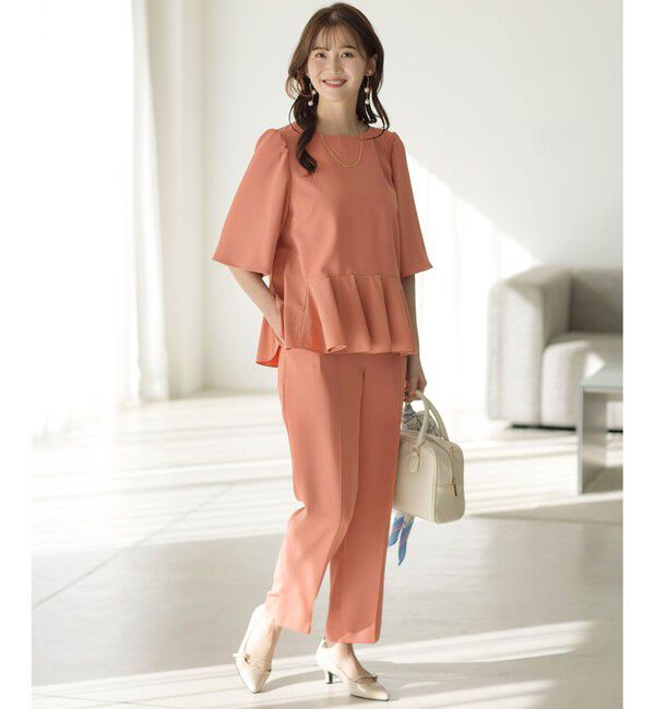 ANY SIS「【撥水・接触冷感・UVカット】コンフォートイージーペプラム  ブラウス」|シャツ・ブラウス|