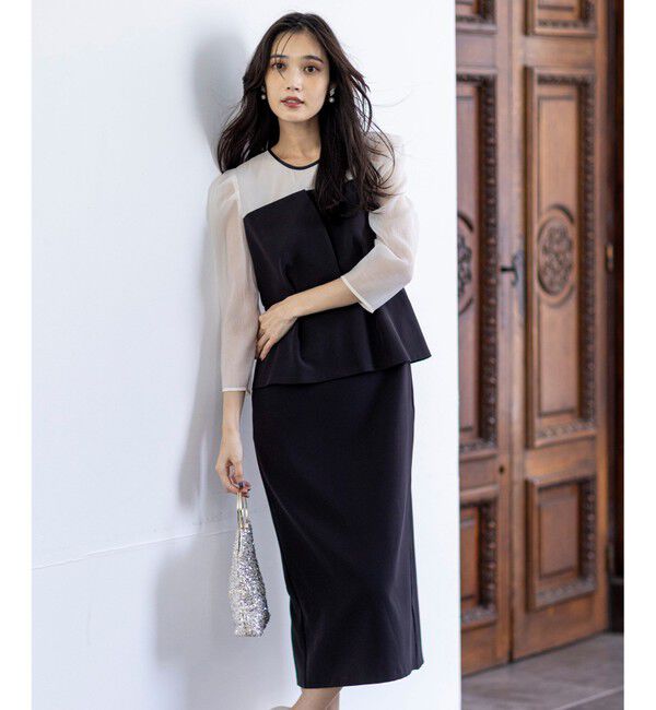 ANY SIS「【LilyCalin】ペプラムビスチェ ドレス」|ドレス|ブラック