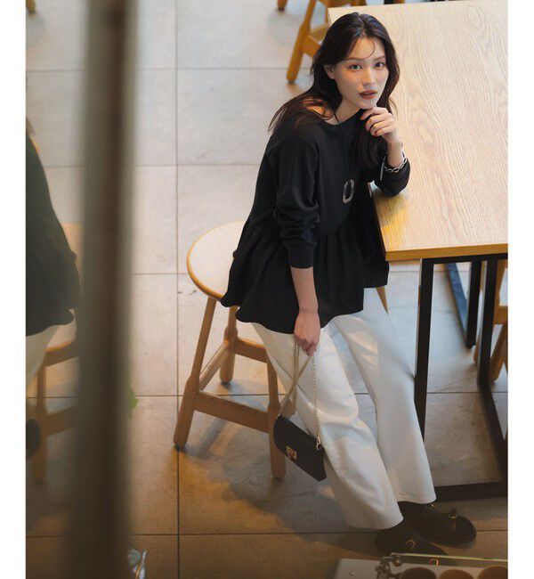 ANY SIS「スムースコンビペプラム カットソー」|Tシャツ・カットソー|