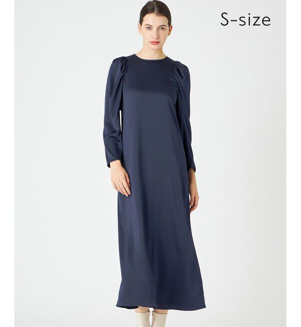 BEIGE,「【S-size】MABILLON / マトンスリーブドレス」|ワンピース|Navy