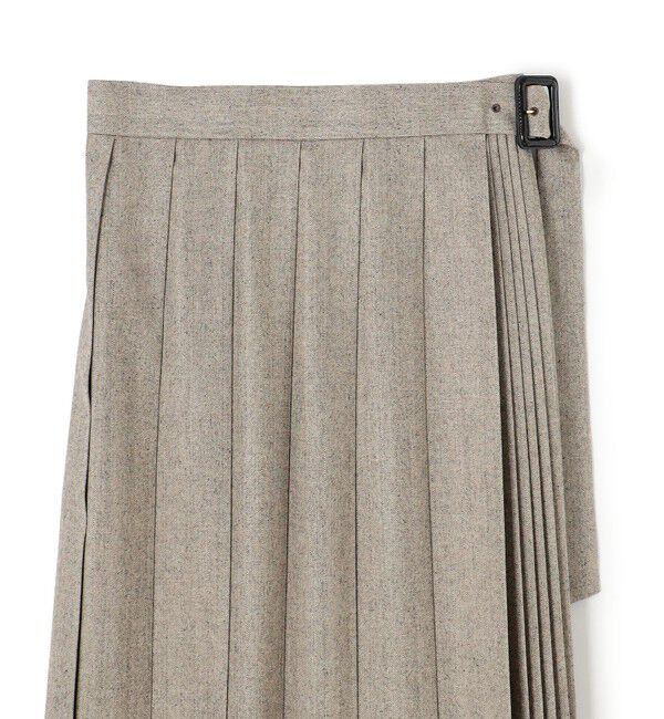 BEIGE,「NATION / ウールヘリンボーンラッププリーツスカート」|スカート|