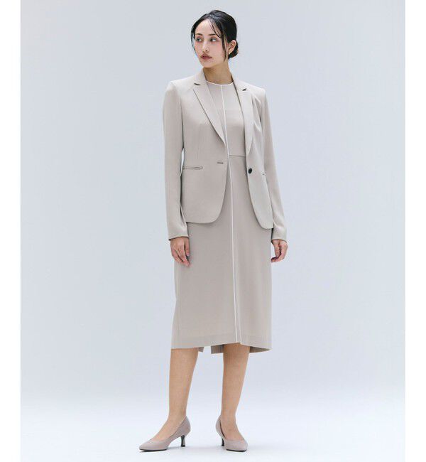 BEIGE,「【洗える】CINDY / クルーネックノースリーブワンピース」|ワンピース|