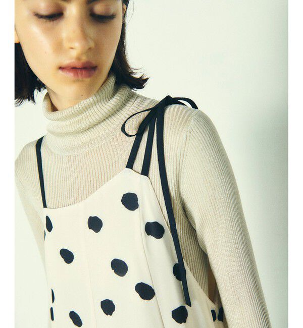  「ドットプリントサテンキャミワンピース」|ワンピース|