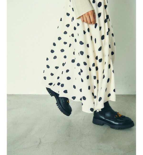  「ドットプリントサテンキャミワンピース」|ワンピース|